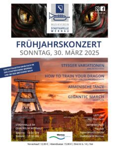 Einladung zum Frühjahrskonzert der Stadtkapelle Wernau mit dem Jugendblasorchester und den Piccolos im Quadrium Wernau im Landkreis Esslingen